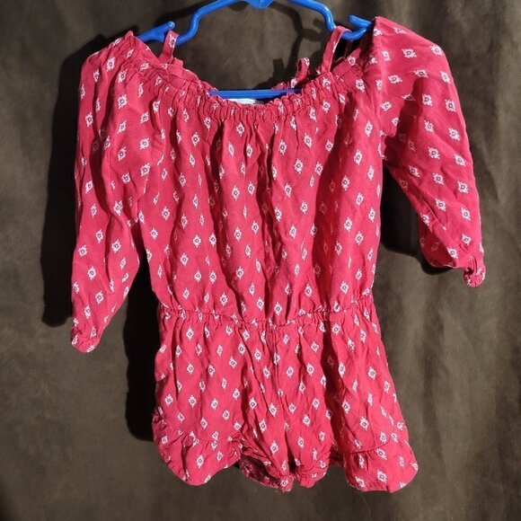 Children's Place Red shorts romper with straps and off the shoulder size 4 xs - Picture 5 of 10